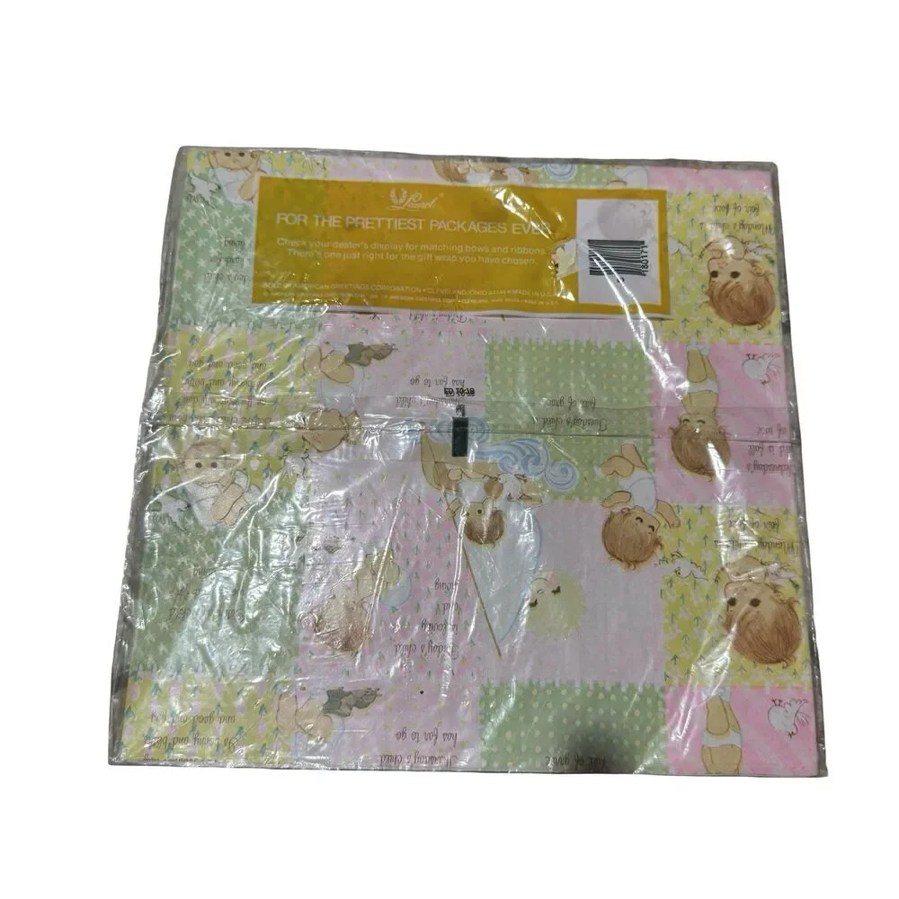 Vintage Baby Gift Wrap Forget Me Not American Greetings Wrapping Paper